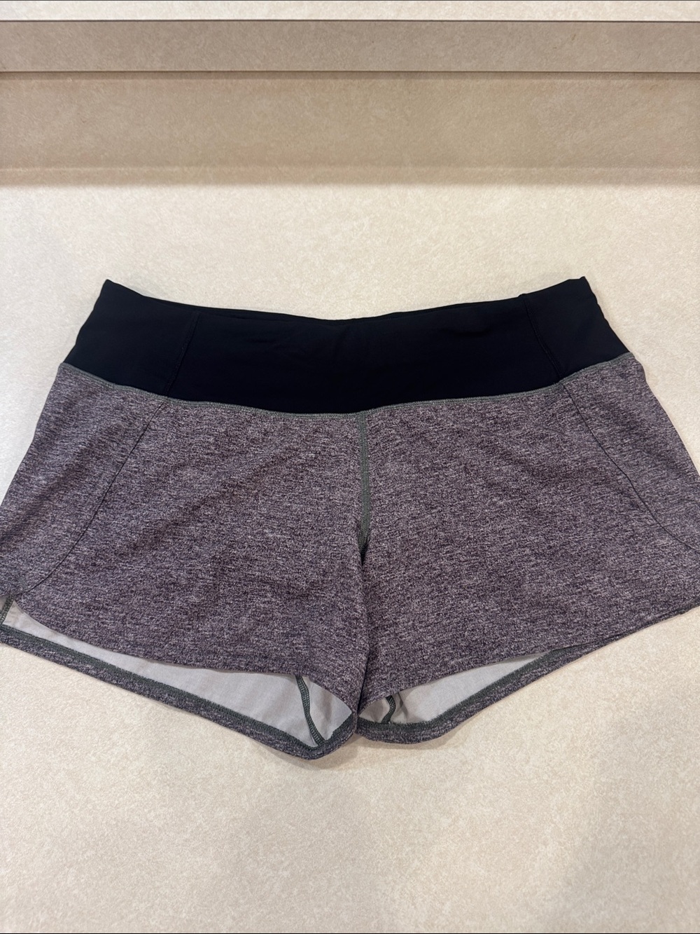 lululemon athletica Heathered Purple Athletic Shorts with Black Waistband